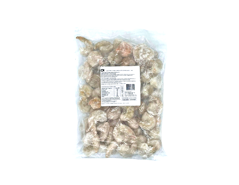 CAMARÃO CONGELADO DESCASCADO CINZA PALEMON 1 KG (CX 15 PCT)